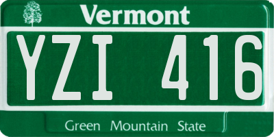 VT license plate YZI416