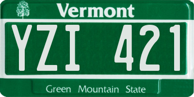 VT license plate YZI421