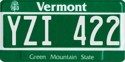 VT license plate YZI422