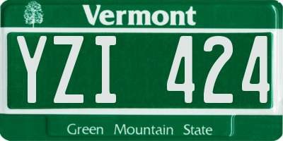 VT license plate YZI424