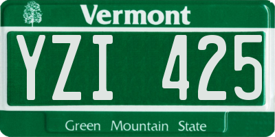 VT license plate YZI425