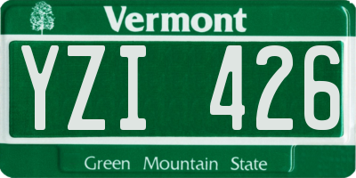 VT license plate YZI426