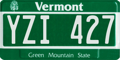 VT license plate YZI427