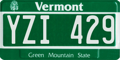 VT license plate YZI429