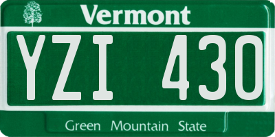 VT license plate YZI430