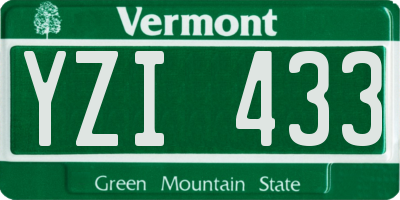 VT license plate YZI433