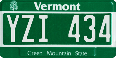 VT license plate YZI434