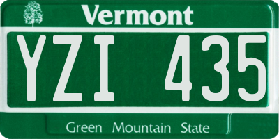 VT license plate YZI435