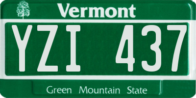 VT license plate YZI437