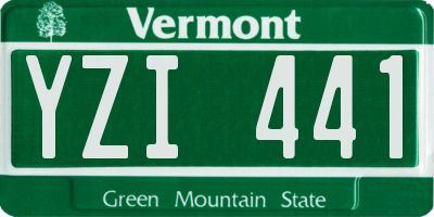 VT license plate YZI441