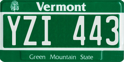 VT license plate YZI443