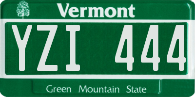 VT license plate YZI444