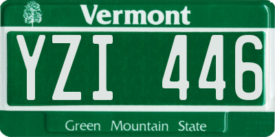 VT license plate YZI446