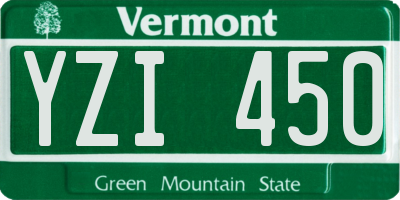 VT license plate YZI450