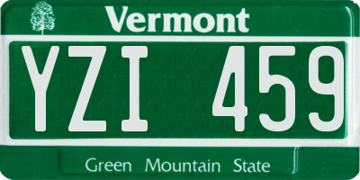 VT license plate YZI459