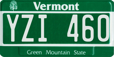 VT license plate YZI460