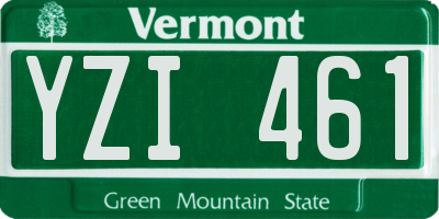 VT license plate YZI461