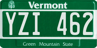 VT license plate YZI462