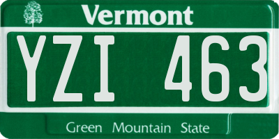 VT license plate YZI463