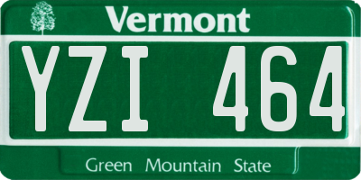 VT license plate YZI464