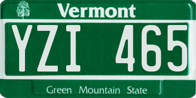 VT license plate YZI465