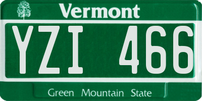 VT license plate YZI466