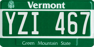 VT license plate YZI467