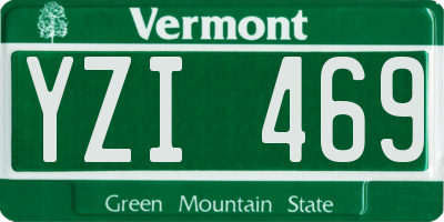 VT license plate YZI469