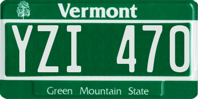 VT license plate YZI470