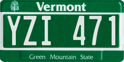 VT license plate YZI471