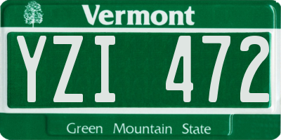 VT license plate YZI472