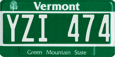 VT license plate YZI474