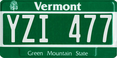 VT license plate YZI477