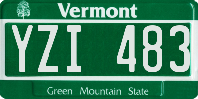 VT license plate YZI483