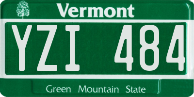 VT license plate YZI484