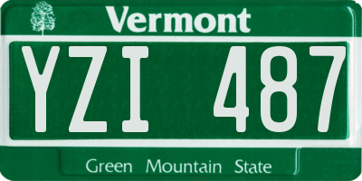 VT license plate YZI487
