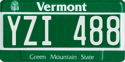 VT license plate YZI488