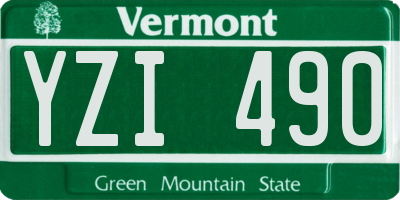 VT license plate YZI490