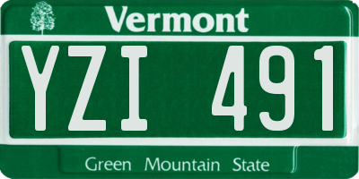 VT license plate YZI491