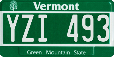 VT license plate YZI493