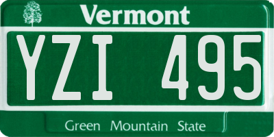 VT license plate YZI495