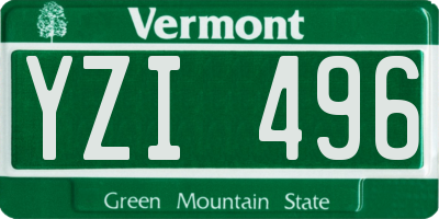 VT license plate YZI496