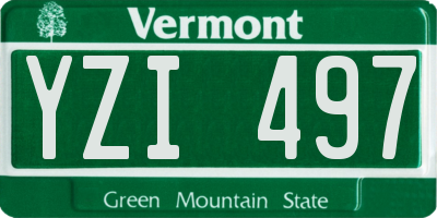 VT license plate YZI497