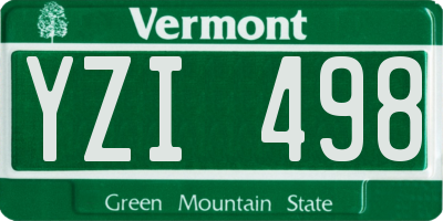 VT license plate YZI498