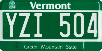 VT license plate YZI504