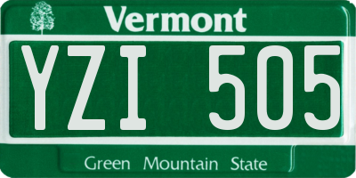 VT license plate YZI505