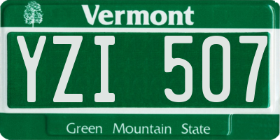 VT license plate YZI507