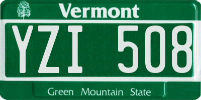 VT license plate YZI508