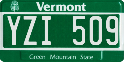 VT license plate YZI509