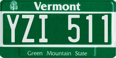 VT license plate YZI511